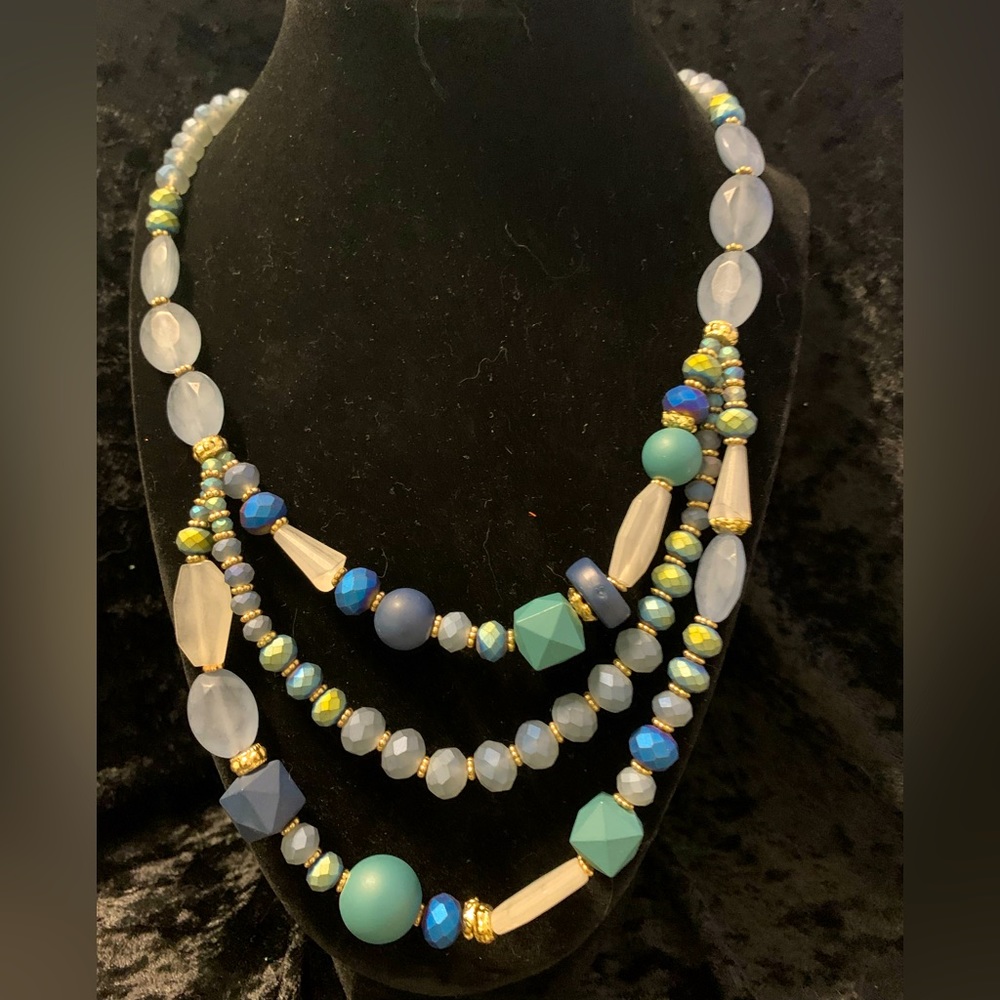 Statement Necklace Blue & Green